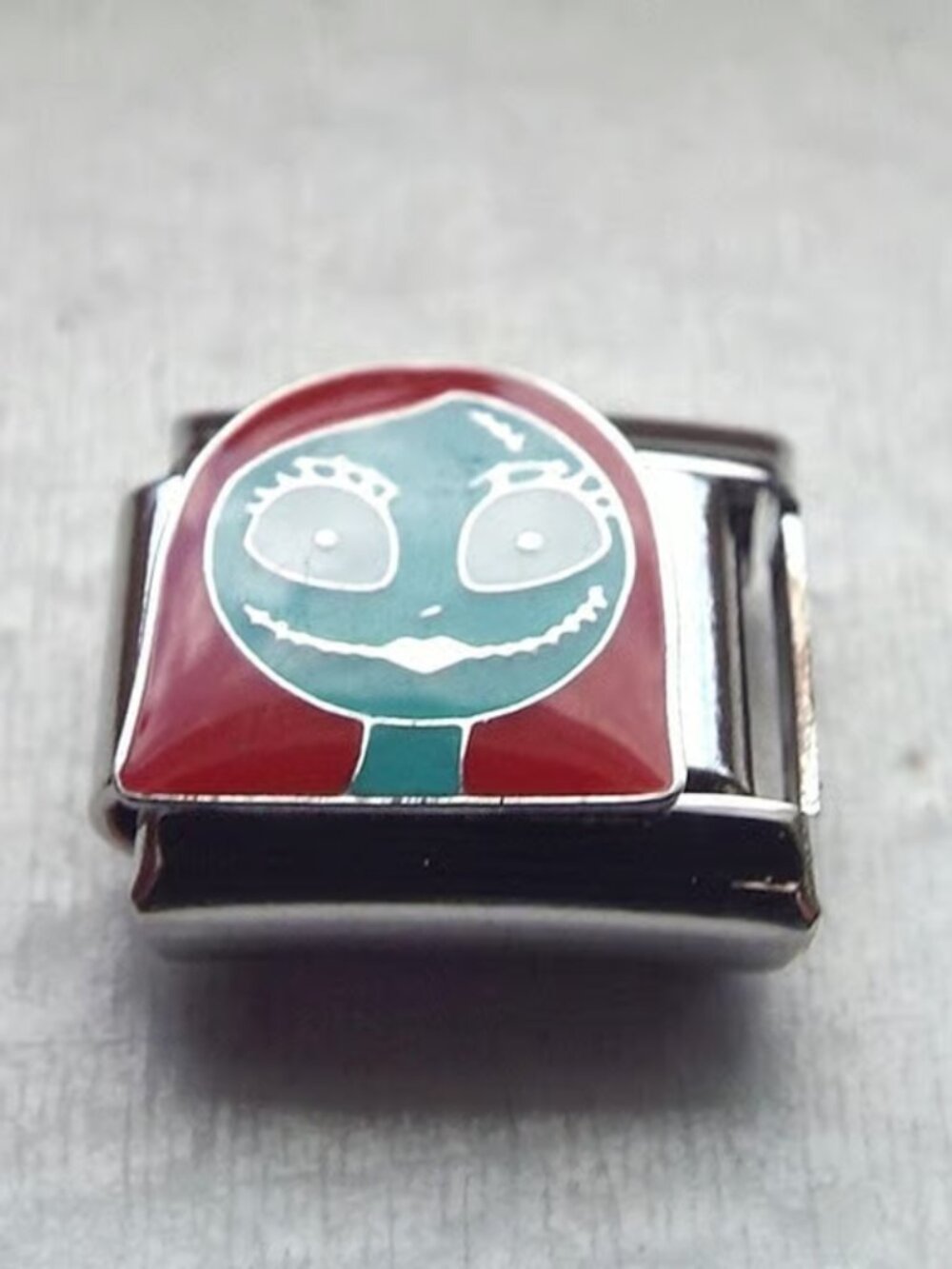 Sally Skellington enamel 9mm stainless steel Italian charm bracelet link new